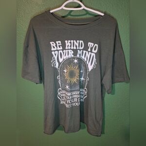 Be Kind To Your Mind Graphic Tee XXL Celestial Sun Moon Spiritual Shirt